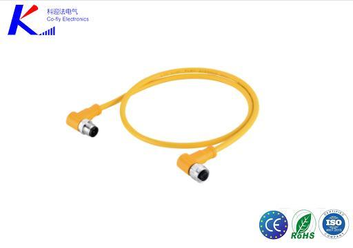 M12 a-Code 4pin Male to Female, Right An