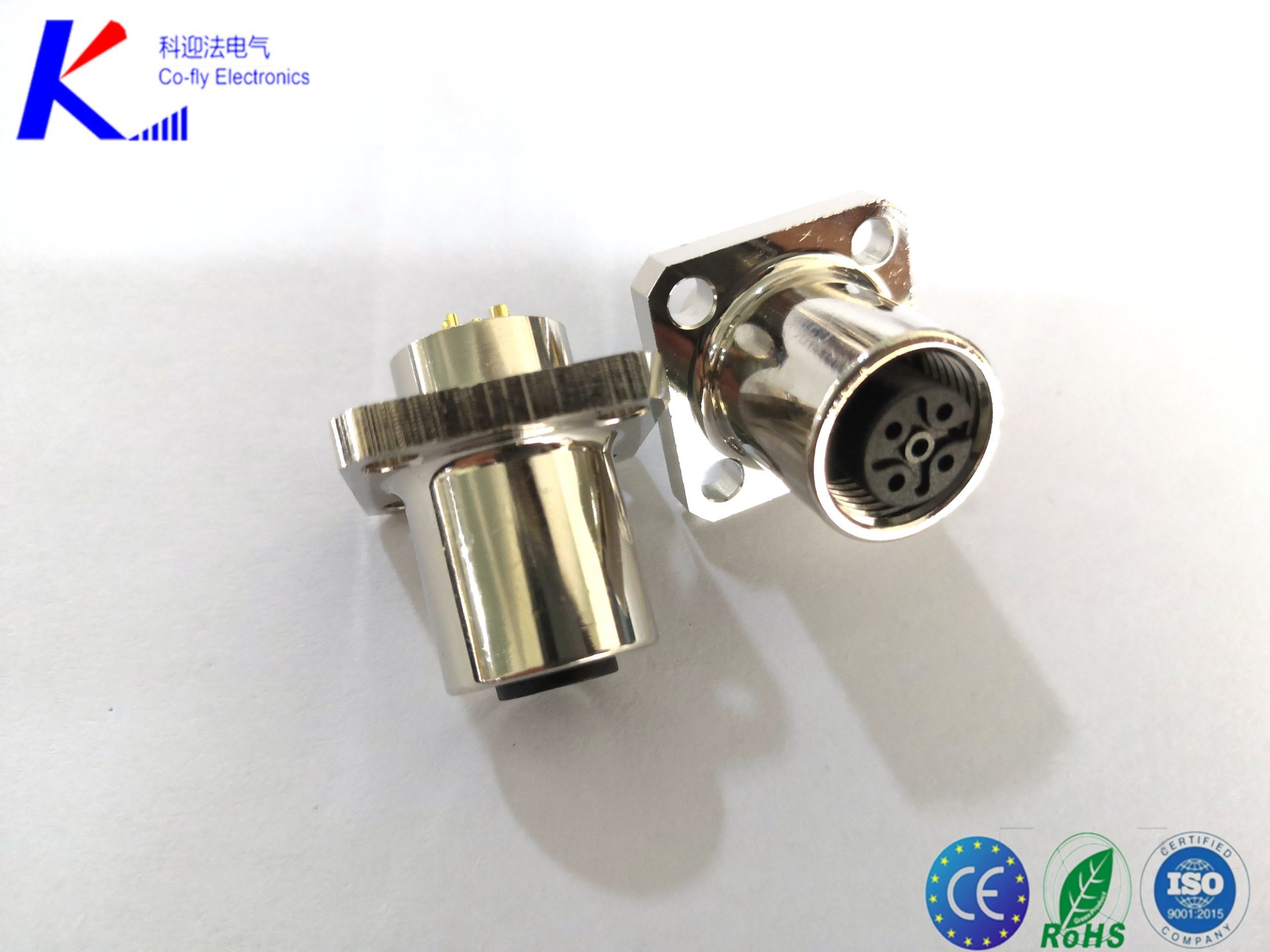 a Code M12 5pin Female Square Flange Soc