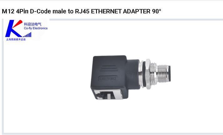 M12 4pin D-Code Male to RJ45 Ethernet Ad