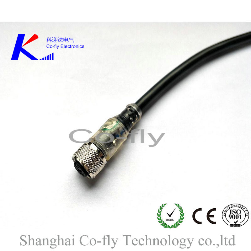 M12 5-Pin Straight Connector with LED La