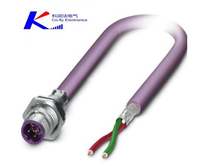 5 Pins Wire Connector M12 Male Panel Mou