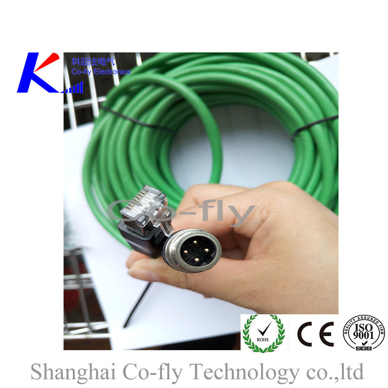 RJ45 Male with M12 D Coding 4 Pins Shiel