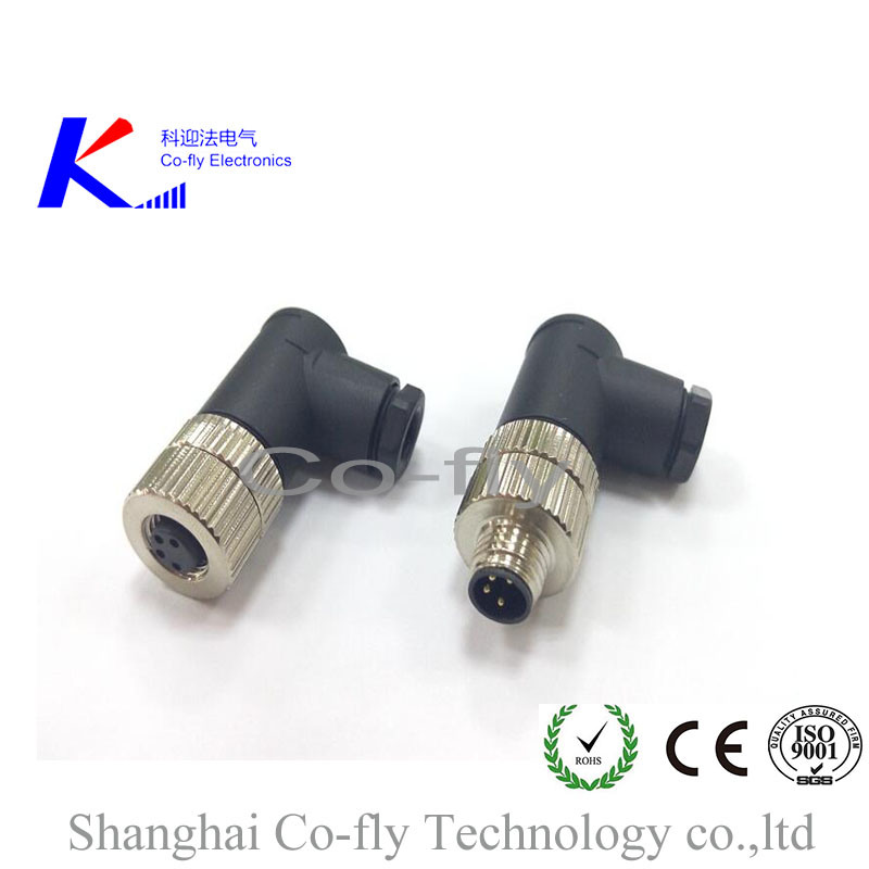 M8 4-Pin Female Elbow Field Assembly Con