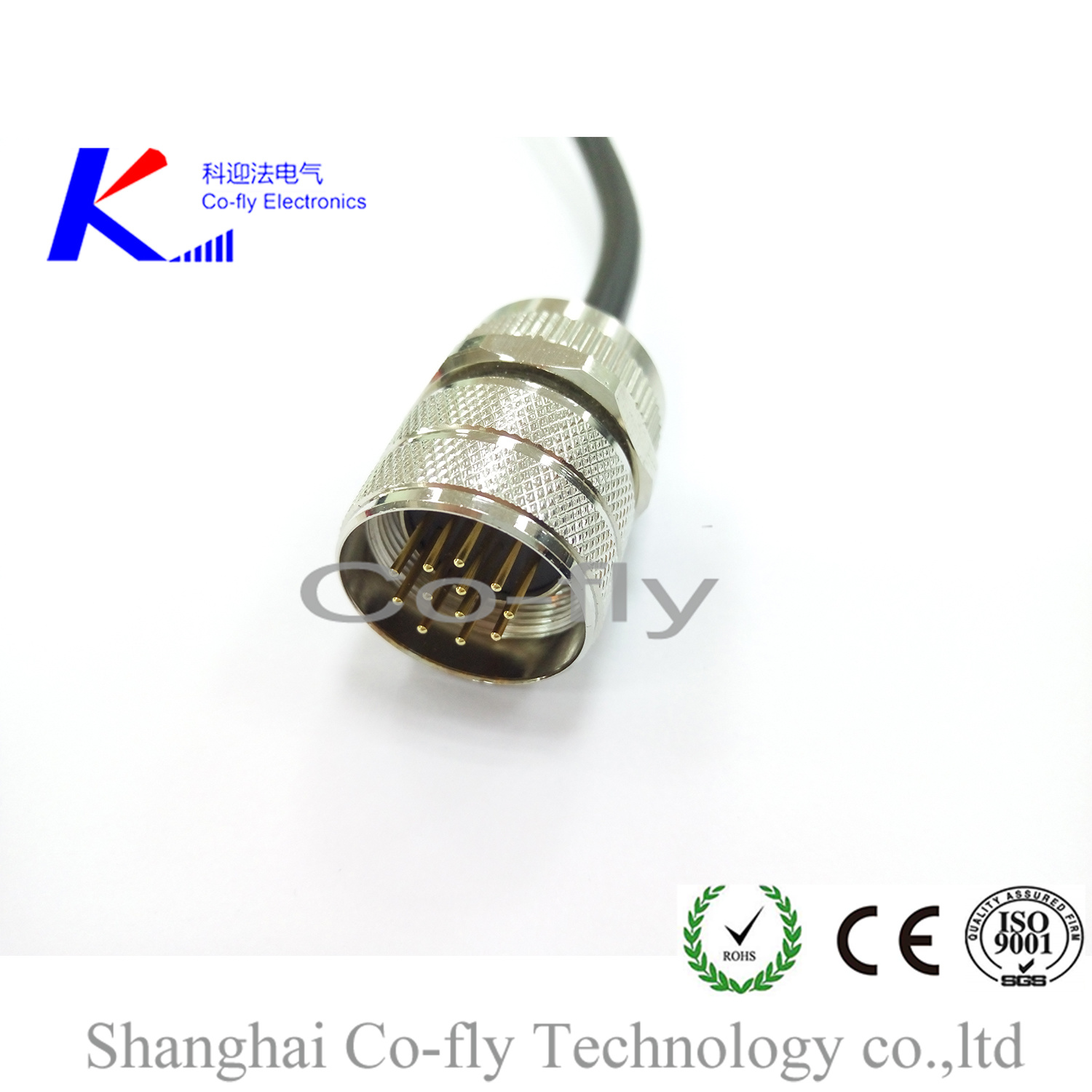 M23 12-Pin Shielded Male Sensor Cable Co