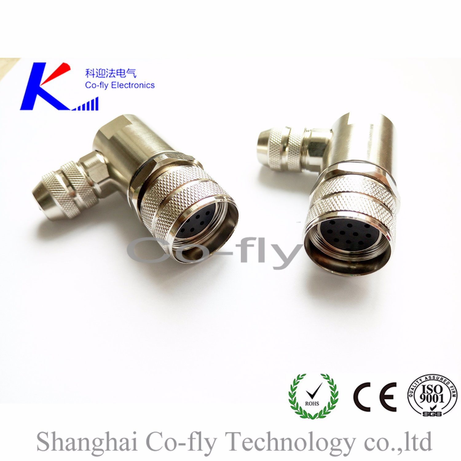 6-Pin Screw Lock/ Solder M23 Elbow Field
