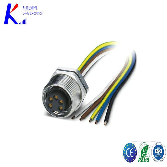 7/8 M23 5pin Female Front Fasterned Flan