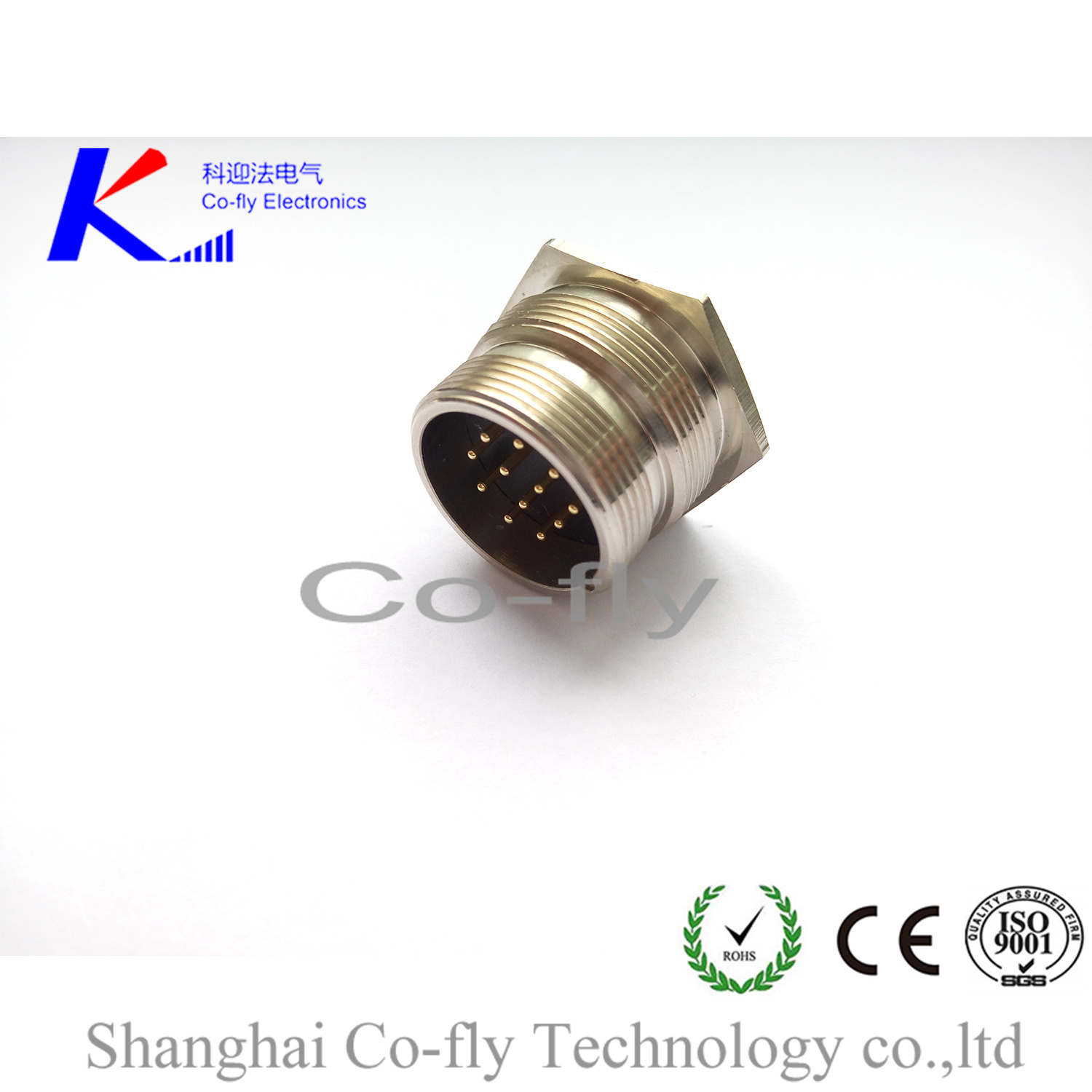 M23 12-Pin Male Front Mounting Panel Con