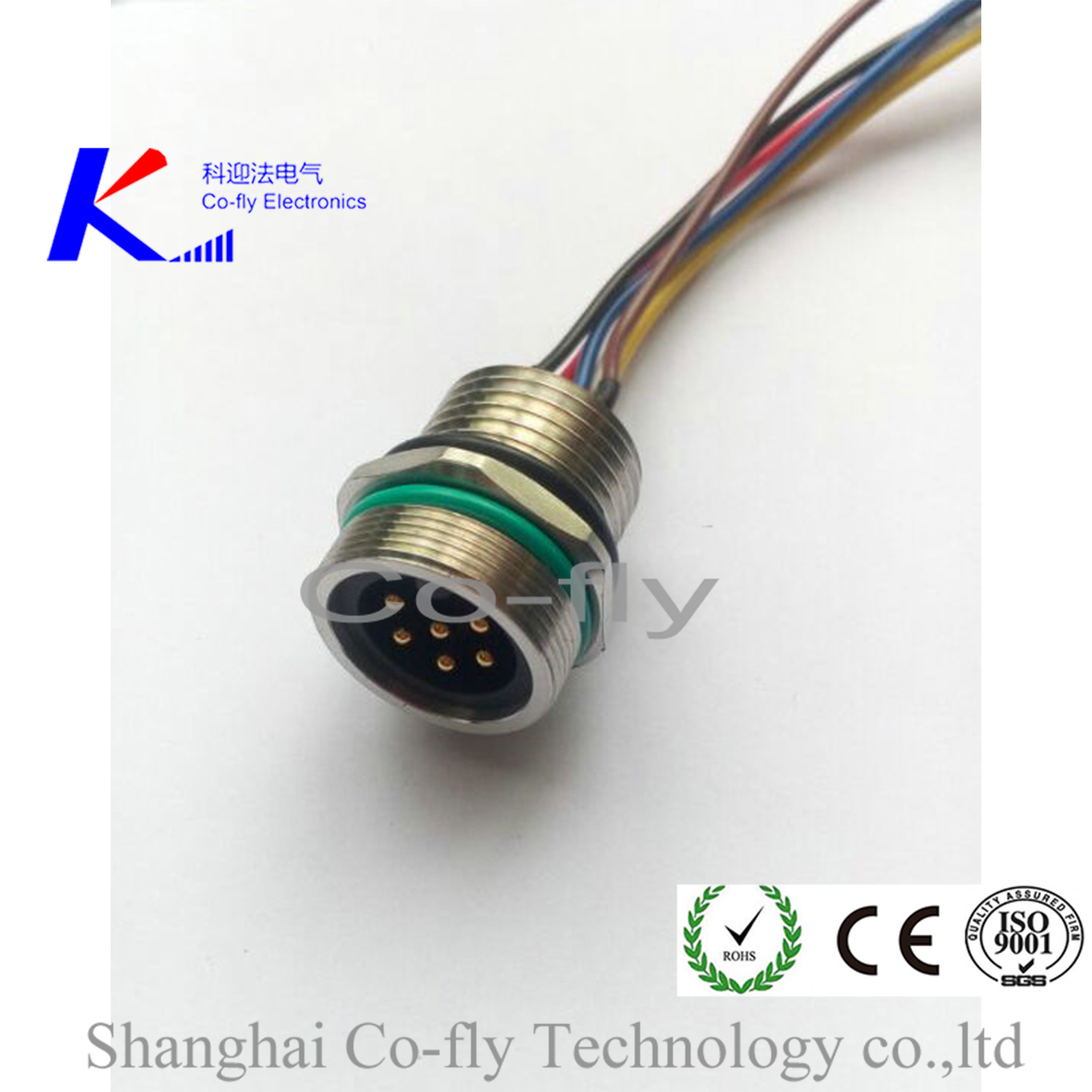 7-Pin Flange Plug Panel M23 Rear Mountin