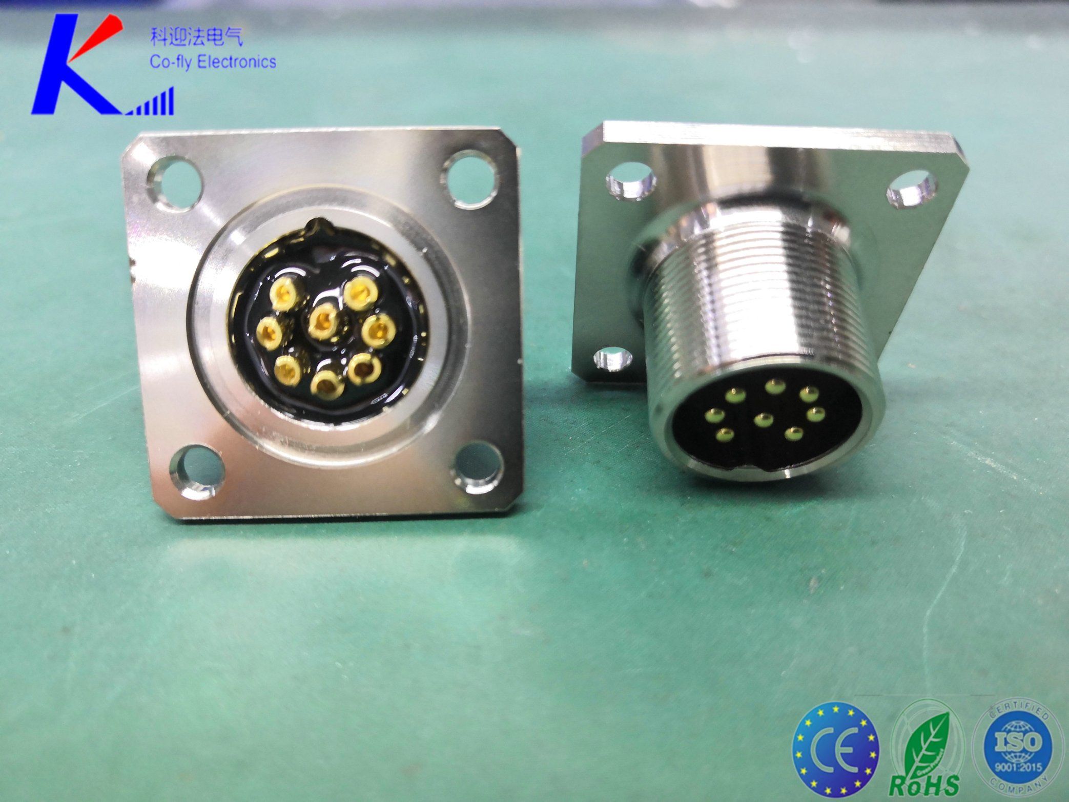 IP67 Waterproof M16 8pin Square Male Soc